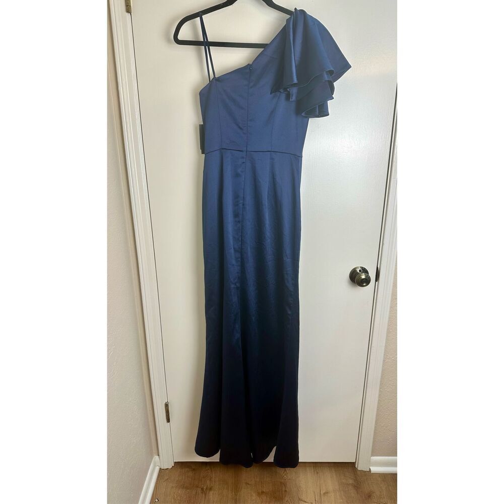 Mac Duggal NWT size 4 navy gown FLUTTER SLEEVE st… - image 9